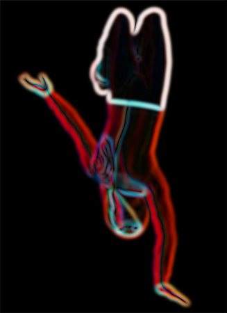 simsearch:400-08401650,k - Abstract neon glowing man on black background. Foto de stock - Royalty-Free Super Valor e Assinatura, Número: 400-07575188