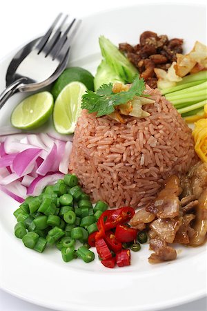 simsearch:400-05350825,k - thai fried rice with fermented shrimp paste, khao kluk kapi Foto de stock - Royalty-Free Super Valor e Assinatura, Número: 400-07575275