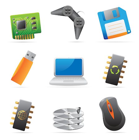 festplatte - Icons for computer and computer parts. Vector illustration. Stockbilder - Microstock & Abonnement, Bildnummer: 400-07575306