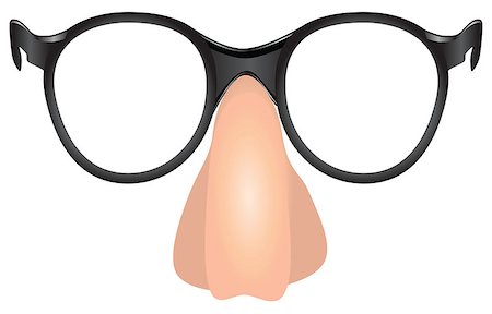 simsearch:400-06695587,k - Witty makeup - the nose with glasses. Vector illustration. Stock Photo - Budget Royalty-Free & Subscription, Code: 400-07575366