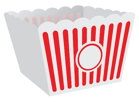 paper bag for corn - Cardboard box for popcorn, the standard form. Vector illustration. Stock Photo - Budget Royalty-Free & Subscription, Code: 400-07575363