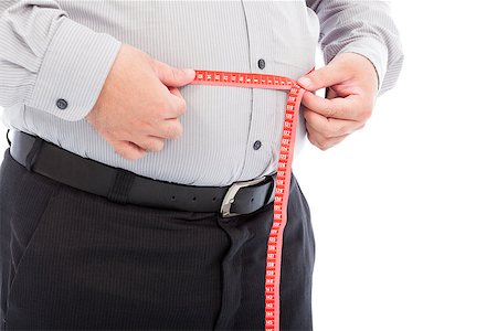 simsearch:400-06178010,k - fat business man use scale to measure his waistline Stock Photo - Budget Royalty-Free & Subscription, Code: 400-07575416