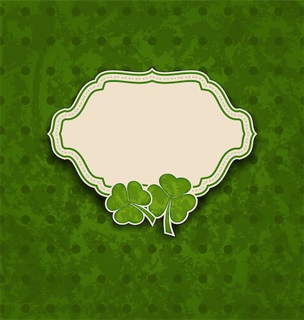 simsearch:400-06569677,k - Illustration holiday card with clovers for St. Patrick's Day - vector Stock Photo - Budget Royalty-Free & Subscription, Code: 400-07575532