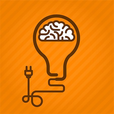 Symbolic light bulb with brain inside and electric plug Stock Photo - Budget Royalty-Free & Subscription, Code: 400-07575770