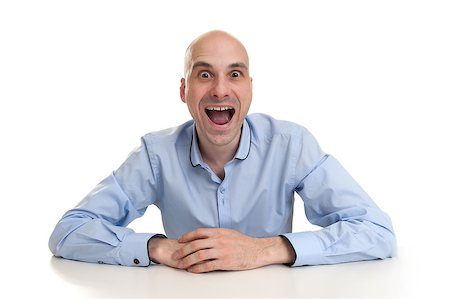 Funny man with crazy surprised look Stock Photo - Budget Royalty-Free & Subscription, Code: 400-07575811