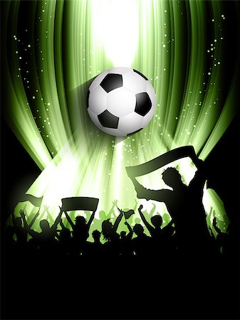 soccer field background - Football background with a silhouette of a crowd of supporters Stock Photo - Budget Royalty-Free & Subscription, Code: 400-07575864