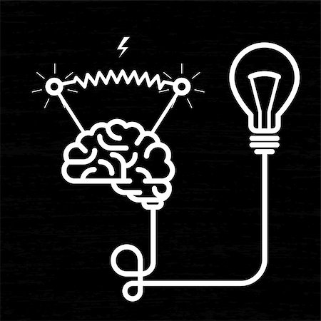 Invention - electricity of brain, light bulb and electric voltage Photographie de stock - Aubaine LD & Abonnement, Code: 400-07575909