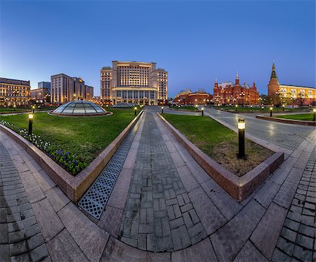 simsearch:400-07917160,k - Panorama of Manege Square and Moscow Kremlin in the Evening, Moscow, Russia Stock Photo - Budget Royalty-Free & Subscription, Code: 400-07575935
