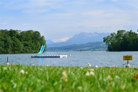 Beautiful view to Lake Sempach and the Alps, Switzerland Stock Photo - Budget Royalty-Free & Subscription, Code: 400-07575959