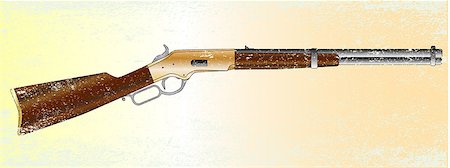 A typical wild west rifle isolated on a grunge background. Fotografie stock - Microstock e Abbonamento, Codice: 400-07575965