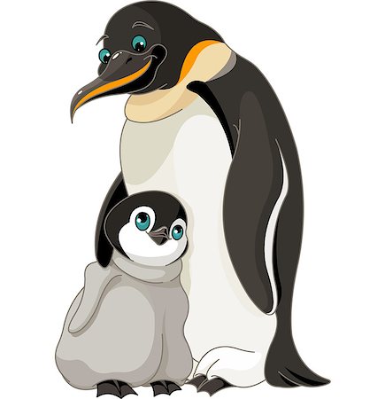 simsearch:862-03288411,k - An adult Emperor Penguin with its chick Photographie de stock - Aubaine LD & Abonnement, Code: 400-07576111