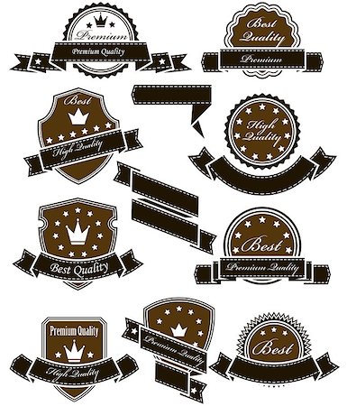 Vintage seals and medals with ribbons - set of blank emblems Foto de stock - Super Valor sin royalties y Suscripción, Código: 400-07576144