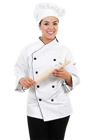 Stock image of female chef or baker isolated on white background Stock Photo - Budget Royalty-Free & Subscription, Code: 400-07576300