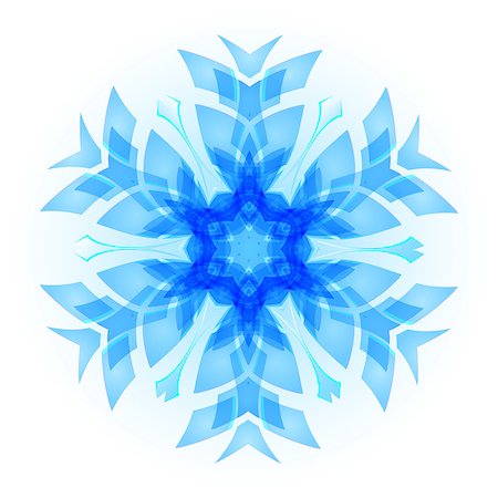 Patterned blue snowflake on the white background. Stock Photo - Budget Royalty-Free & Subscription, Code: 400-07577414