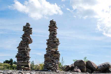 simsearch:400-07772579,k - Two stone piles at the coast of the  Baltic sea on the island oland Sweden Fotografie stock - Microstock e Abbonamento, Codice: 400-07577426