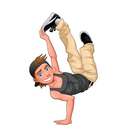 Funny breakdancer. Vector isolated character. Stock Photo - Budget Royalty-Free & Subscription, Code: 400-07577499
