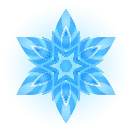 Light blue hexagonal snowflake, symmetry. White background. Stock Photo - Budget Royalty-Free & Subscription, Code: 400-07577500