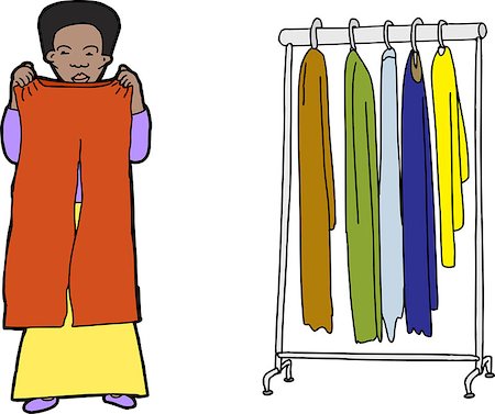 Female shopper comparing clothes on isolated background Photographie de stock - Aubaine LD & Abonnement, Code: 400-07577639