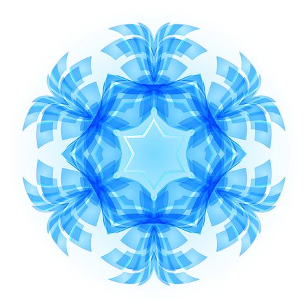 Patterned blue snowflake with the white background. Stock Photo - Budget Royalty-Free & Subscription, Code: 400-07577706