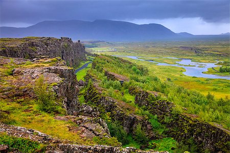 Thingvellir National Park rift valley in Iceland where North American and Eurasian tectonic plates separate Stock Photo - Budget Royalty-Free & Subscription, Code: 400-07577724