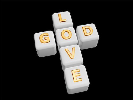 simsearch:400-04523617,k - god love cross word isolated on dark background Stock Photo - Budget Royalty-Free & Subscription, Code: 400-07577945