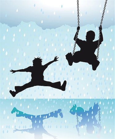 pictures of kids and friends playing at school - Children playing in the rain Stock Photo - Budget Royalty-Free & Subscription, Code: 400-07578054