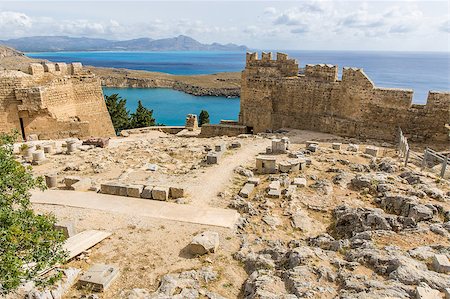 Lindos' Acropolis on the island of Rhodes Stock Photo - Budget Royalty-Free & Subscription, Code: 400-07578095