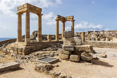 Lindos' Acropolis on the island of Rhodes Stock Photo - Budget Royalty-Free & Subscription, Code: 400-07578096