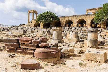 Lindos' Acropolis on the island of Rhodes Stock Photo - Budget Royalty-Free & Subscription, Code: 400-07578093