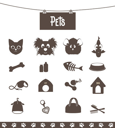 set of icons pets for web and pet shop Stock Photo - Budget Royalty-Free & Subscription, Code: 400-07578155