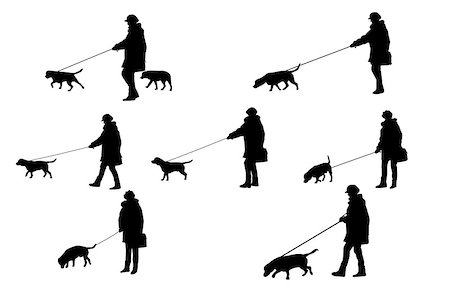 retriever silhouette - girl with a dog silhouettes in vector format Stock Photo - Budget Royalty-Free & Subscription, Code: 400-07578212