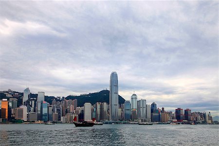 simsearch:632-09273089,k - HONG KONG - Hong Kong view along Victoria Harbor Stock Photo - Budget Royalty-Free & Subscription, Code: 400-07578434