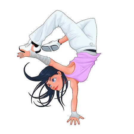 Funny breakdancer. Vector isolated character. Stock Photo - Budget Royalty-Free & Subscription, Code: 400-07578455