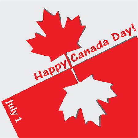 Abstract applique Canada Day with the state symbols of the country. Vector illustration. Stock Photo - Budget Royalty-Free & Subscription, Code: 400-07578502