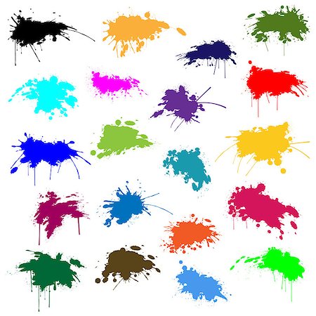 Illustration set of different colors of ink. Foto de stock - Super Valor sin royalties y Suscripción, Código: 400-07578522