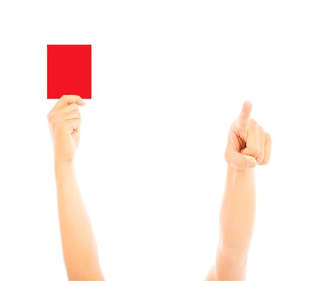 simsearch:400-05358699,k - Hand of referee with red card and point the direction Photographie de stock - Aubaine LD & Abonnement, Code: 400-07578785