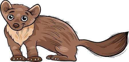 simsearch:400-07618259,k - Cartoon Illustration of Cute Marten Animal Stockbilder - Microstock & Abonnement, Bildnummer: 400-07578823