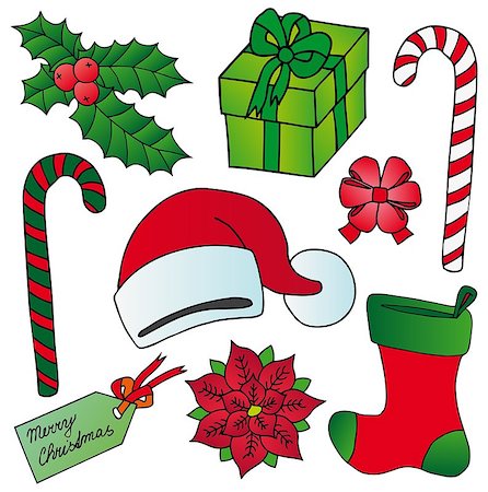 Xmas images collection - vector illustration. Foto de stock - Royalty-Free Super Valor e Assinatura, Número: 400-07578907