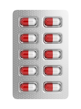 Capsules in blister pack isolated on white background Stock Photo - Budget Royalty-Free & Subscription, Code: 400-07579006
