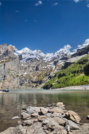 Oeschinen Lake Oeschinensee in Kandersteg, Switzerland Photographie de stock - Aubaine LD & Abonnement, Code: 400-07579016