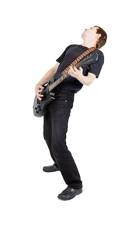 simsearch:400-04921650,k - Man with a guitar on a white background. Performer with an electric guitar Stock Photo - Budget Royalty-Free & Subscription, Code: 400-07579038