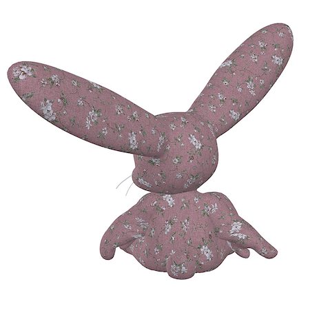 simsearch:400-06866996,k - Digitally rendered image of a plush bunny on white background. Foto de stock - Super Valor sin royalties y Suscripción, Código: 400-07579442