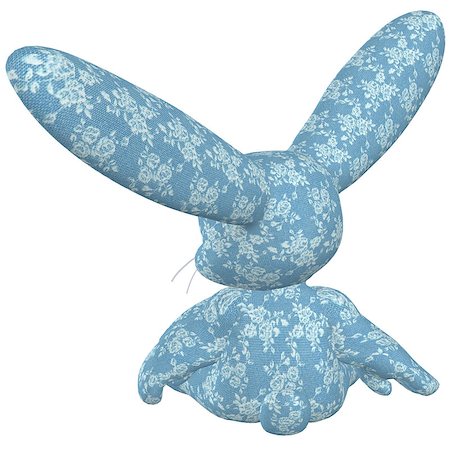 simsearch:400-04577365,k - Digitally rendered image of a plush bunny on white background. Photographie de stock - Aubaine LD & Abonnement, Code: 400-07579443