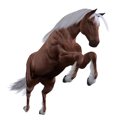 Digitally rendered illustration of a beautiful red horse on white background. Foto de stock - Super Valor sin royalties y Suscripción, Código: 400-07579455