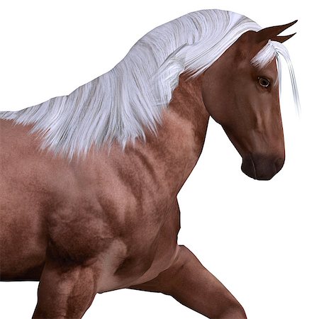 Digitally rendered illustration of a beautiful red horse on white background. Foto de stock - Super Valor sin royalties y Suscripción, Código: 400-07579458