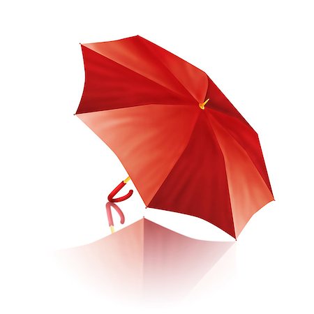 simsearch:400-04707096,k - Illustration of red umbrella on white background. Stock Photo - Budget Royalty-Free & Subscription, Code: 400-07579466