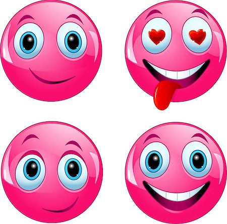 friendship symbols drawing photos - Pink smiley ball being happy, in love and enjoying Stock Photo - Budget Royalty-Free & Subscription, Code: 400-07579826