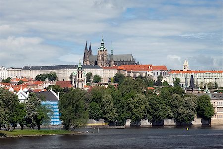 The Prague Castle and the Small Town Stock Photo - Budget Royalty-Free & Subscription, Code: 400-07570014