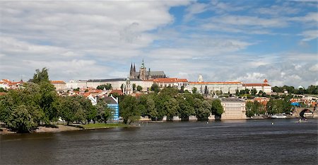 The Prague Castle and the Small Town Stock Photo - Budget Royalty-Free & Subscription, Code: 400-07570013