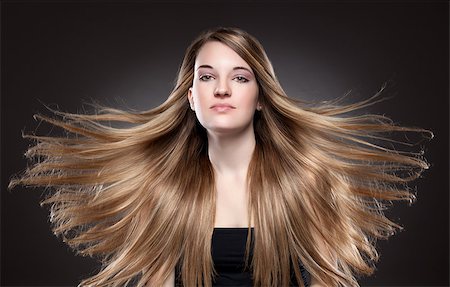 simsearch:400-06179308,k - Young beauty with long, elagant and shiny hair Stock Photo - Budget Royalty-Free & Subscription, Code: 400-07570321